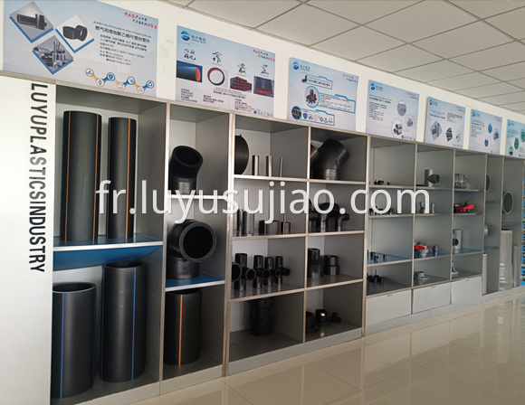 PE pipe products display